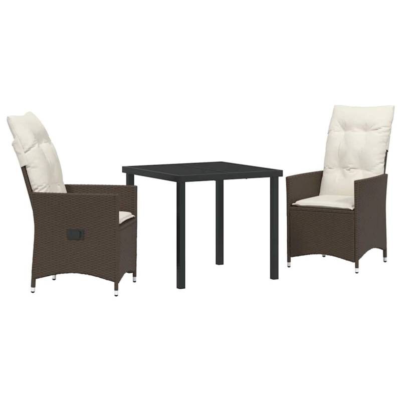 vidaXL Garten Essgruppe mit Kissen 3-Tlg Braun Poly Rattan 3379541 vidaXL Garten Essgruppe mit Kissen 3-Tlg Braun Poly Rattan 3379541 von VIDAXL