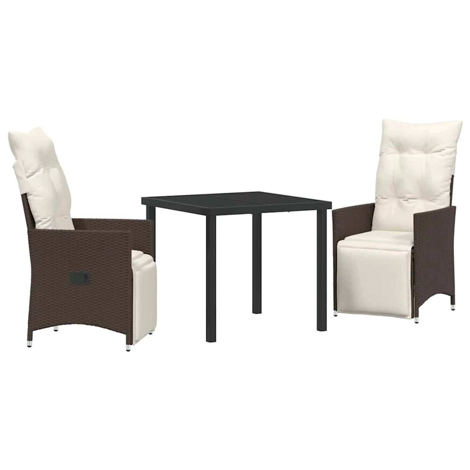 vidaXL Garten Essgruppe mit Kissen 3-Tlg Braun Poly Rattan 3379569 vidaXL Garten Essgruppe mit Kissen 3-Tlg Braun Poly Rattan 3379569 von VIDAXL