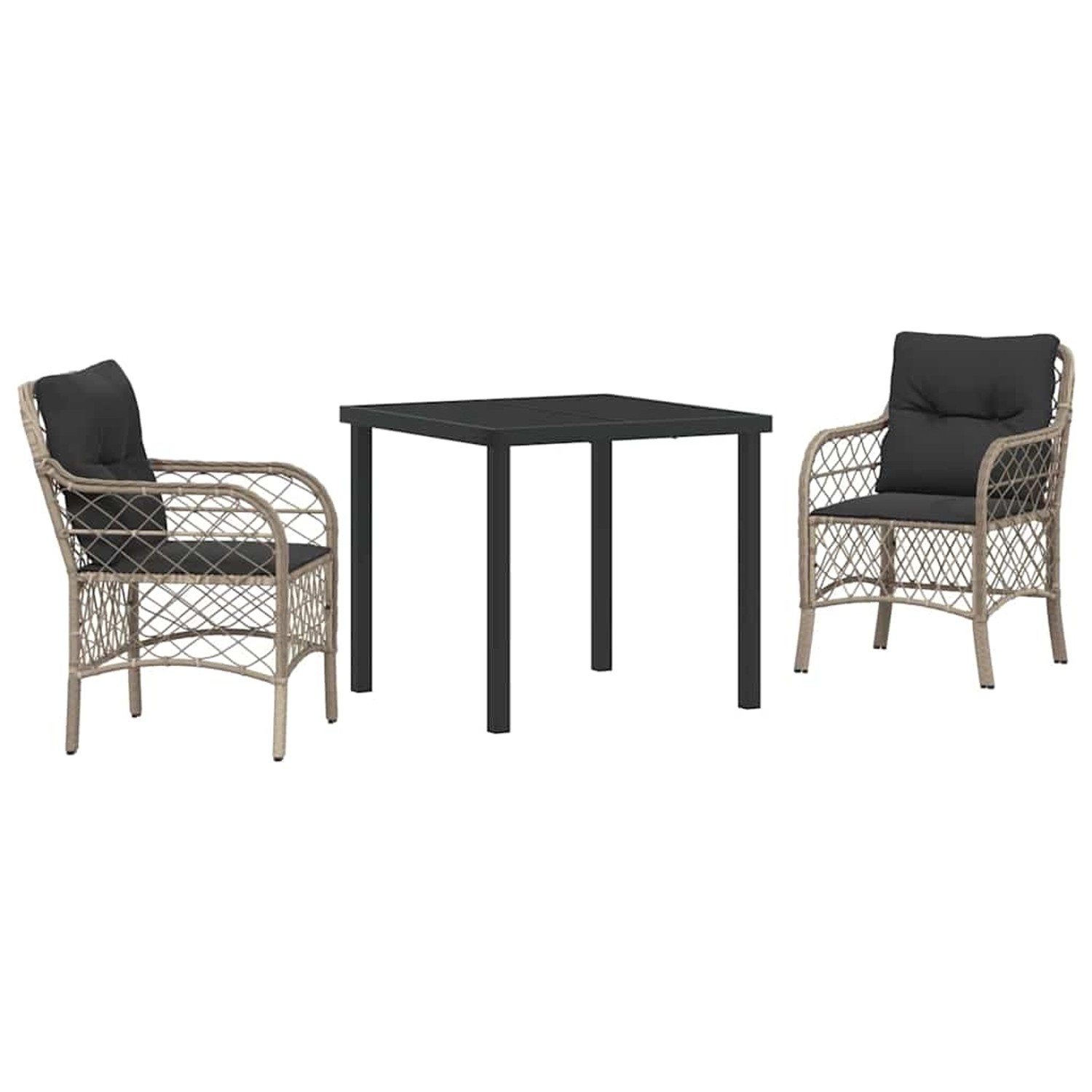 vidaXL Garten Essgruppe mit Kissen 3-Tlg Hellgrau Poly Rattan 3380239 vidaXL Garten Essgruppe mit Kissen 3-Tlg Hellgrau Poly Rattan 3380239 von VIDAXL