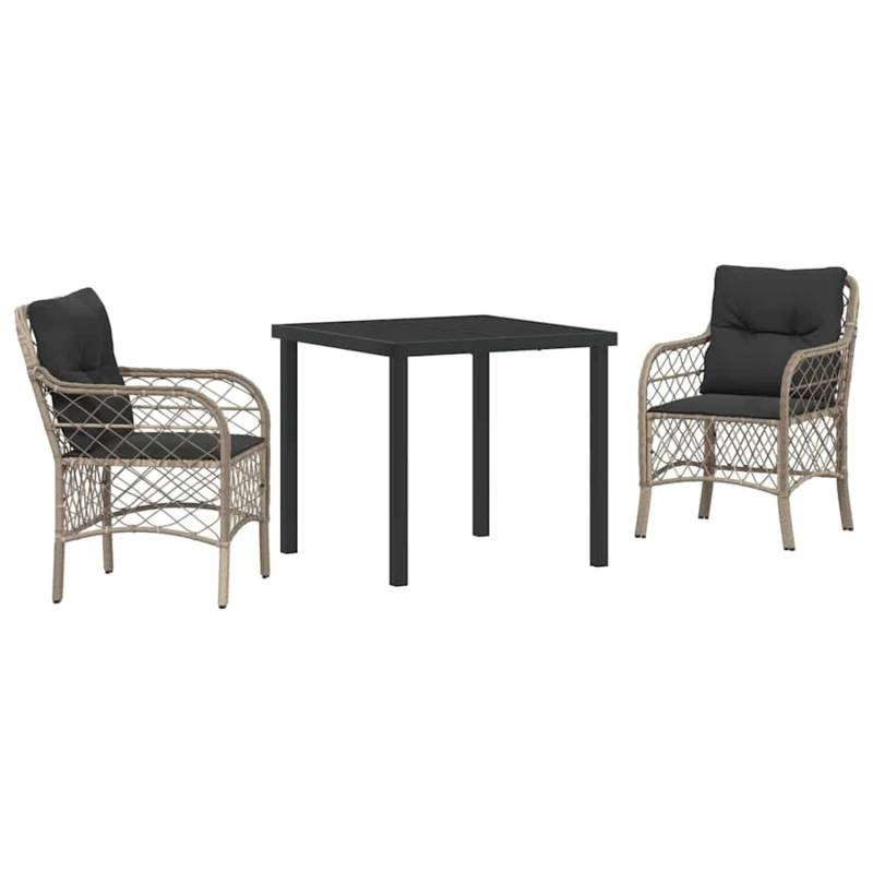 vidaXL Garten Essgruppe mit Kissen 3-Tlg Hellgrau Poly Rattan 3380239 vidaXL Garten Essgruppe mit Kissen 3-Tlg Hellgrau Poly Rattan 3380239 von VIDAXL