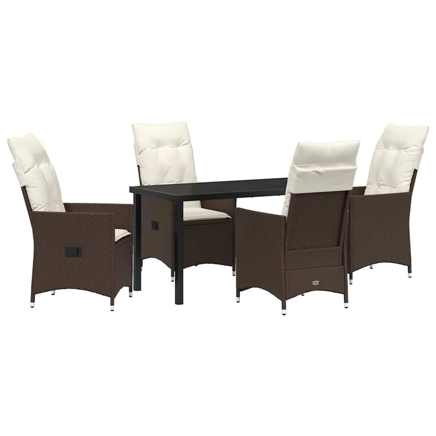 vidaXL Garten Essgruppe mit Kissen 5-Tlg Braun Poly Rattan 3379543 vidaXL Garten Essgruppe mit Kissen 5-Tlg Braun Poly Rattan 3379543 von VIDAXL