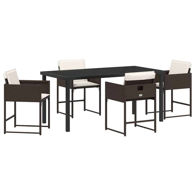 vidaXL Garten Essgruppe mit Kissen 5-Tlg Braun Poly Rattan 3380018 vidaXL Garten Essgruppe mit Kissen 5-Tlg Braun Poly Rattan 3380018 von VIDAXL