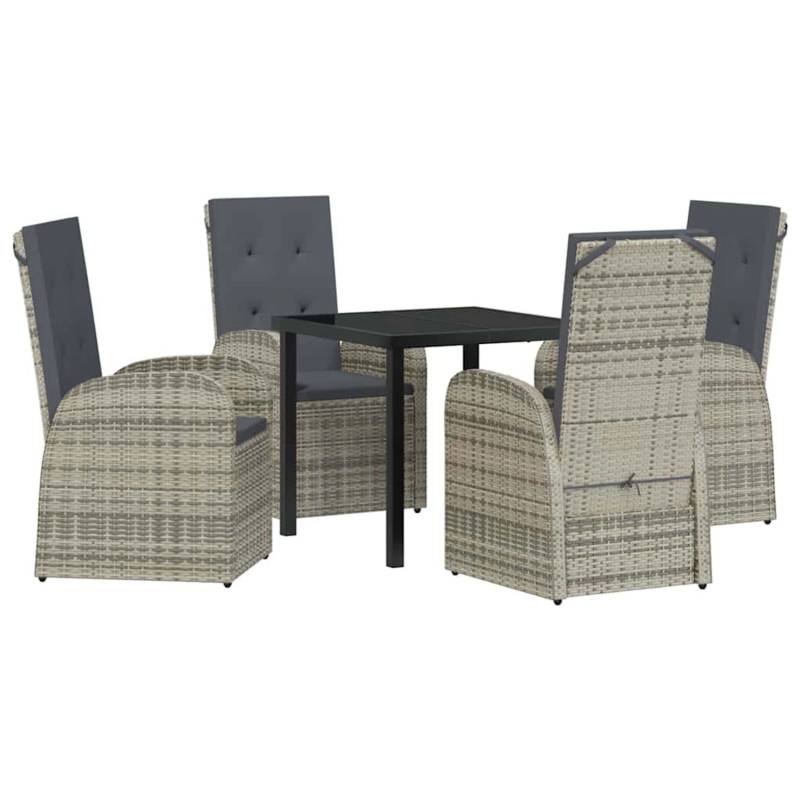 vidaXL Garten Essgruppe mit Kissen 5-Tlg Grau Poly Rattan 3379479 vidaXL Garten Essgruppe mit Kissen 5-Tlg Grau Poly Rattan 3379479 von VIDAXL