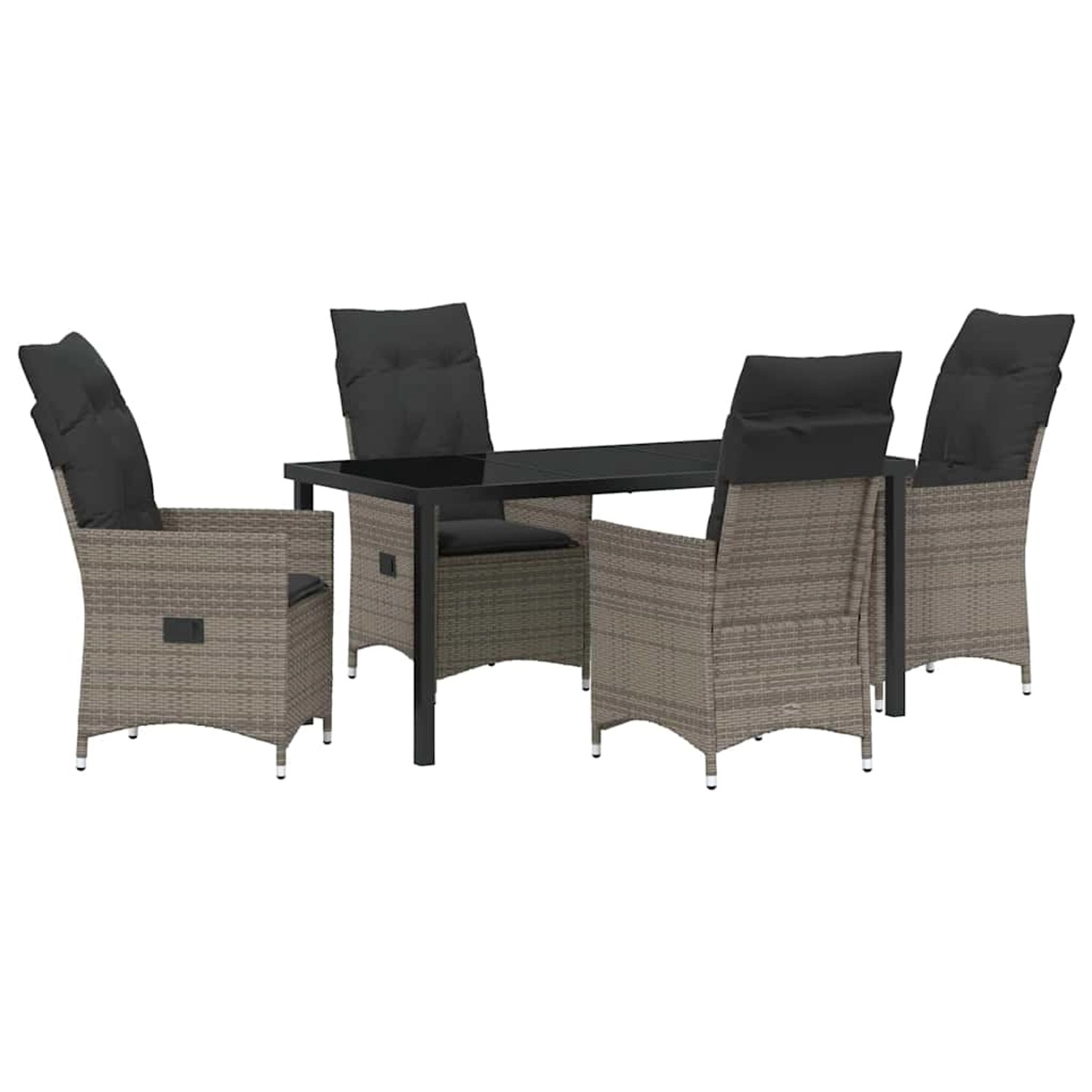 vidaXL Garten Essgruppe mit Kissen 5-Tlg Grau Poly Rattan 3379551 vidaXL Garten Essgruppe mit Kissen 5-Tlg Grau Poly Rattan 3379551 von VIDAXL