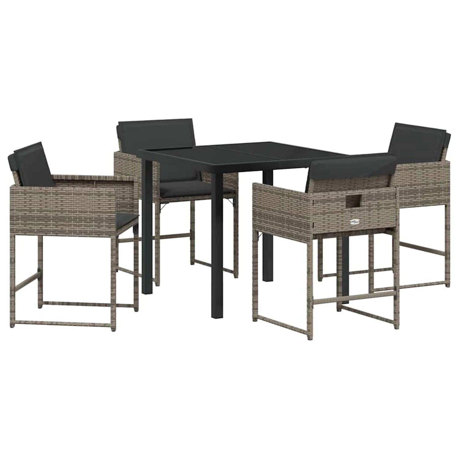 vidaXL Garten Essgruppe mit Kissen 5-Tlg Grau Poly Rattan 3380012 vidaXL Garten Essgruppe mit Kissen 5-Tlg Grau Poly Rattan 3380012 von VIDAXL