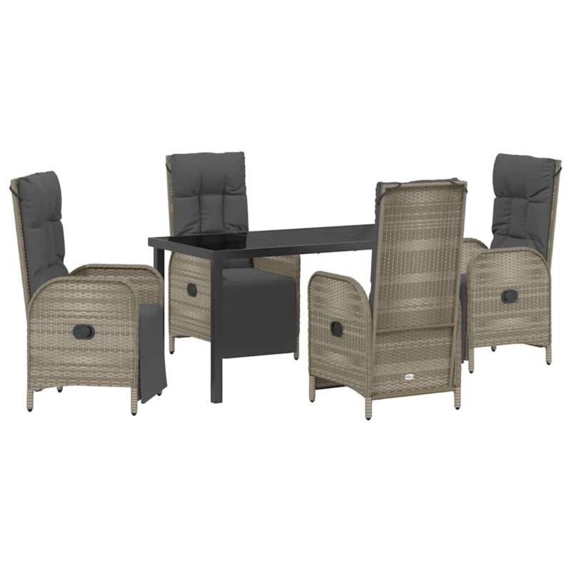 vidaXL Garten Essgruppe mit Kissen 5-Tlg Grau Poly Rattan 3380136 vidaXL Garten Essgruppe mit Kissen 5-Tlg Grau Poly Rattan 3380136 von VIDAXL