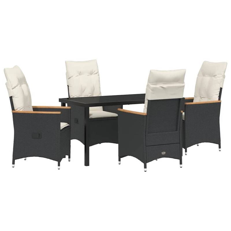 vidaXL Garten Essgruppe mit Kissen 5-Tlg Schwarz Poly Rattan 3379606 von VIDAXL