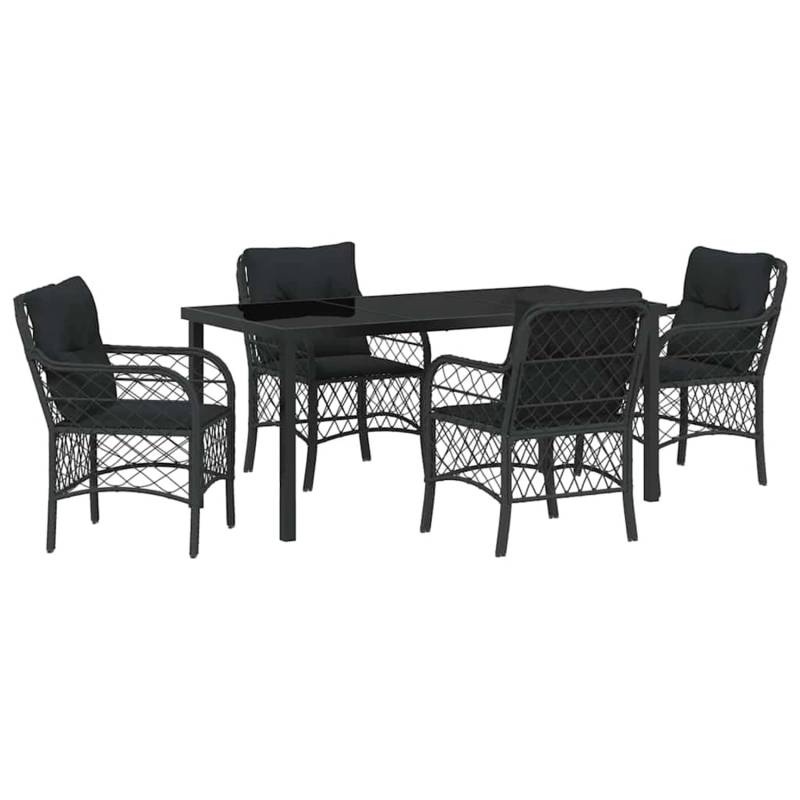 vidaXL Garten Essgruppe mit Kissen 5-Tlg Schwarz Poly Rattan 3380207 vidaXL Garten Essgruppe mit Kissen 5-Tlg Schwarz Poly Rattan 3380207 von VIDAXL