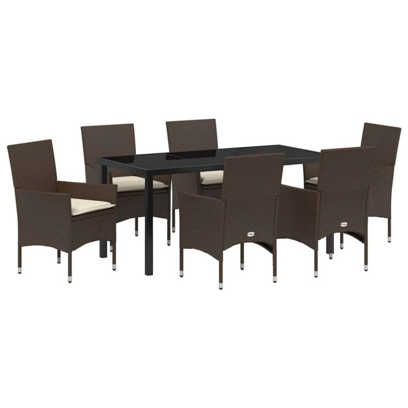 vidaXL Garten Essgruppe mit Kissen 7-Tlg Braun Poly Rattan 3379783 vidaXL Garten Essgruppe mit Kissen 7-Tlg Braun Poly Rattan 3379783 von VIDAXL
