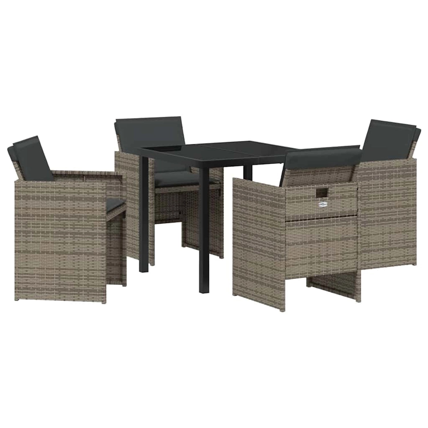 vidaXL Garten Essgruppe mit Kissen Falten 5-Tlg Grau Poly Rattan 3379948 vidaXL Garten Essgruppe mit Kissen Falten 5-Tlg Grau Poly Rattan 3379948 von VIDAXL