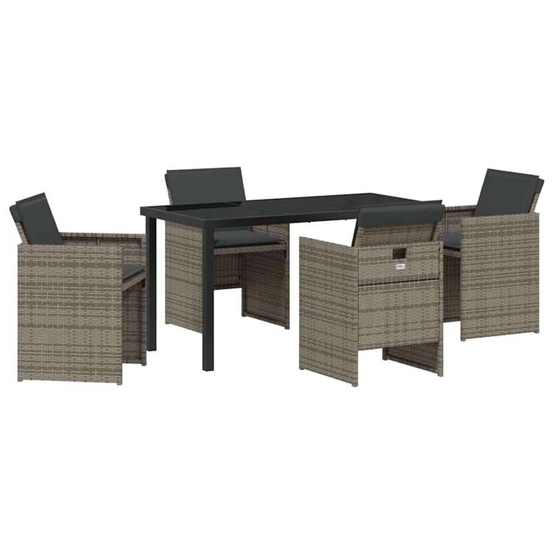 vidaXL Garten Essgruppe mit Kissen Falten 5-Tlg Grau Poly Rattan 3379949 vidaXL Garten Essgruppe mit Kissen Falten 5-Tlg Grau Poly Rattan 3379949 von VIDAXL
