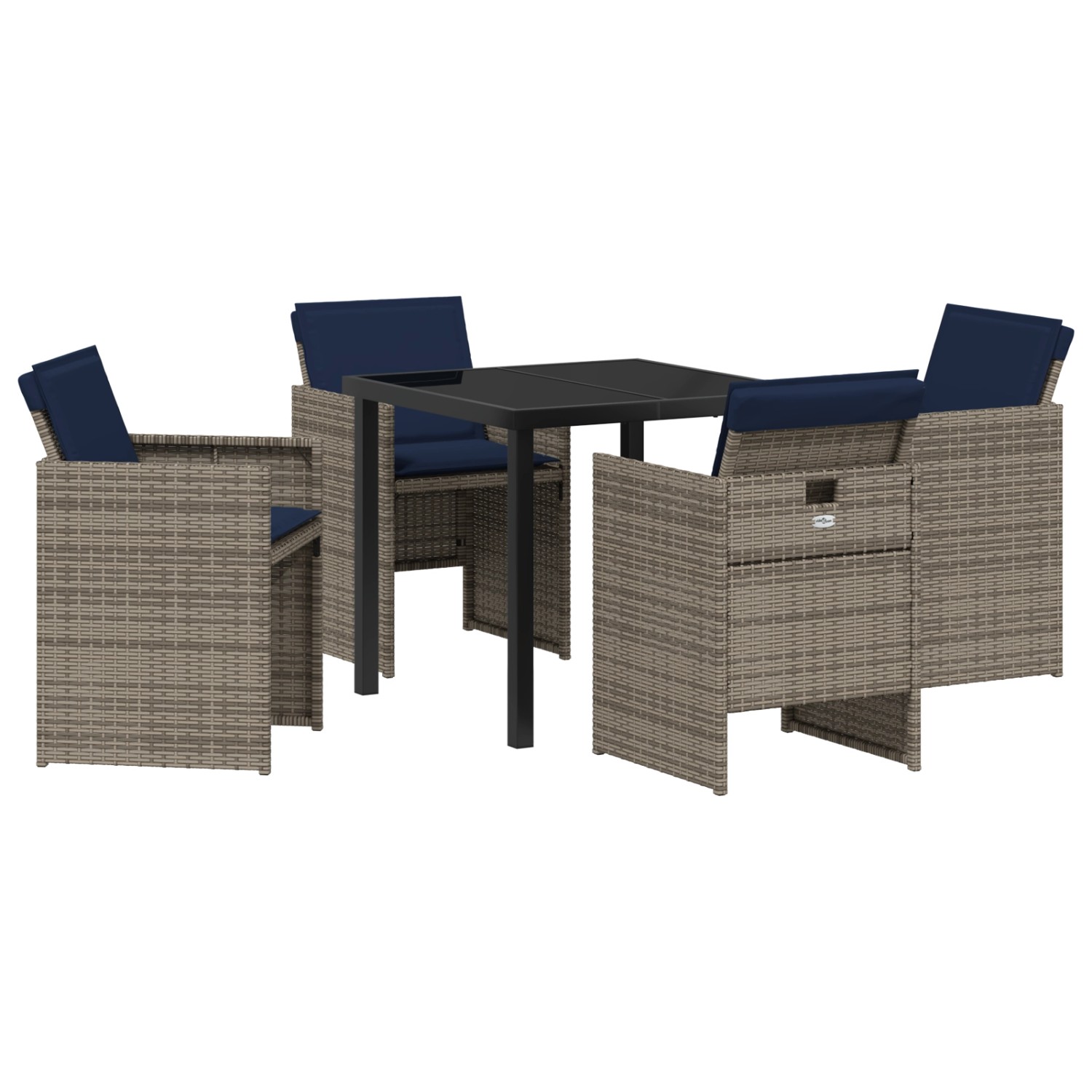 vidaXL Garten Essgruppe mit Kissen Falten 5-Tlg Grau Poly Rattan 3379968 vidaXL Garten Essgruppe mit Kissen Falten 5-Tlg Grau Poly Rattan 3379968 von VIDAXL