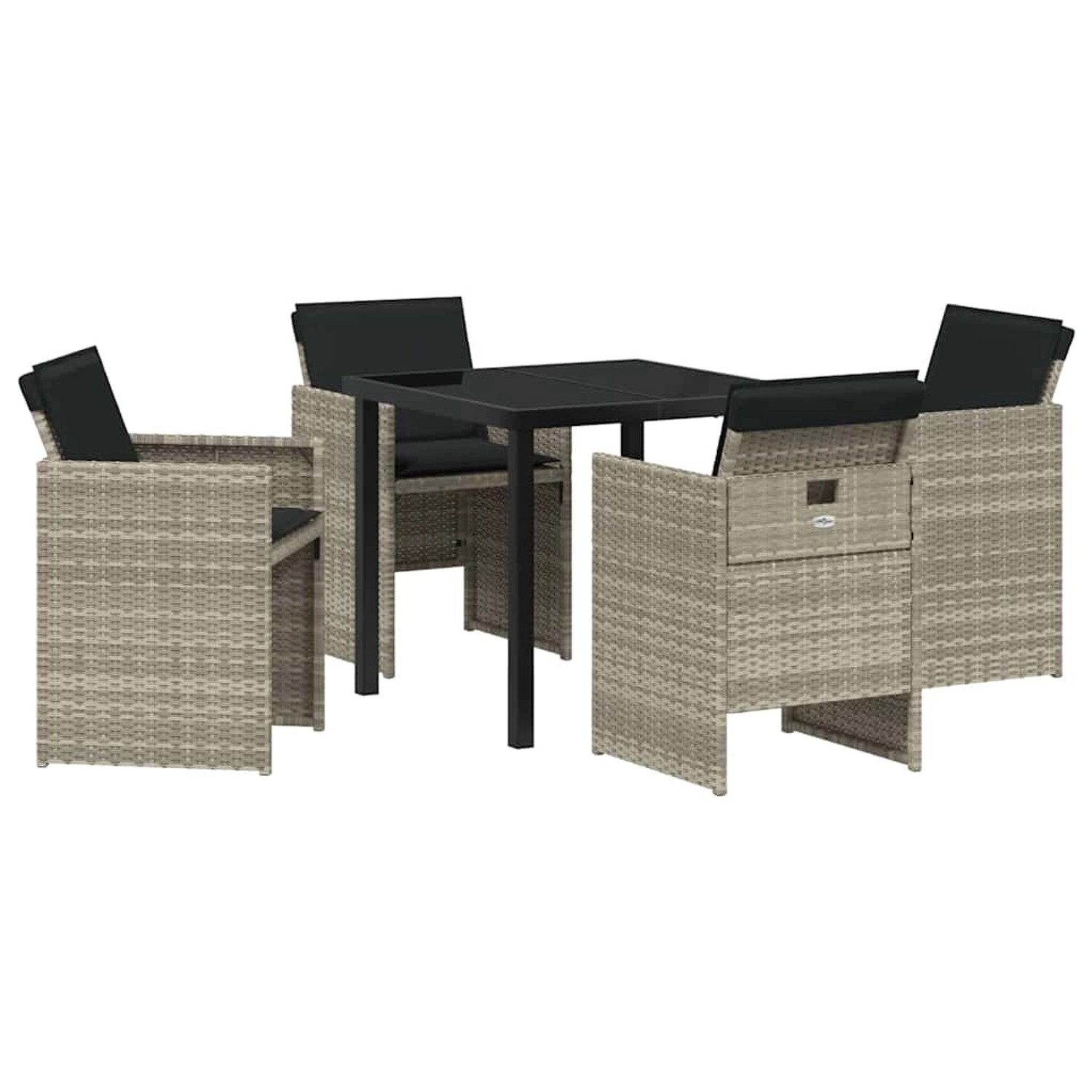 vidaXL Garten Essgruppe mit Kissen Falten 5-Tlg Hellgrau Poly Rattan 3379960 vidaXL Garten Essgruppe mit Kissen Falten 5-Tlg Hellgrau Poly Rattan 3379960 von VIDAXL