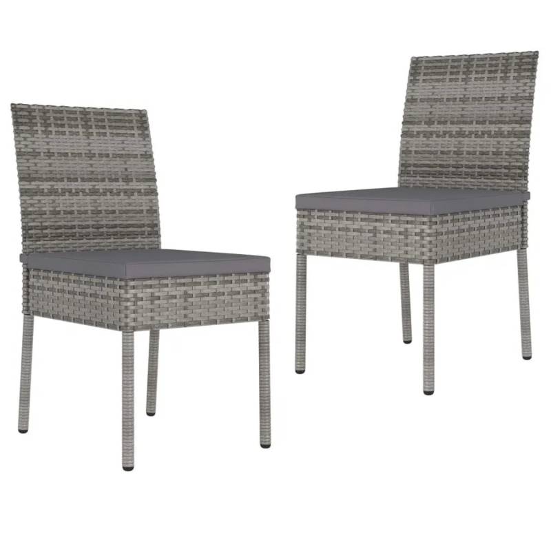 vidaXL Garten-Essstühle 2 Stk Poly Rattan Grau 315108 von VIDAXL