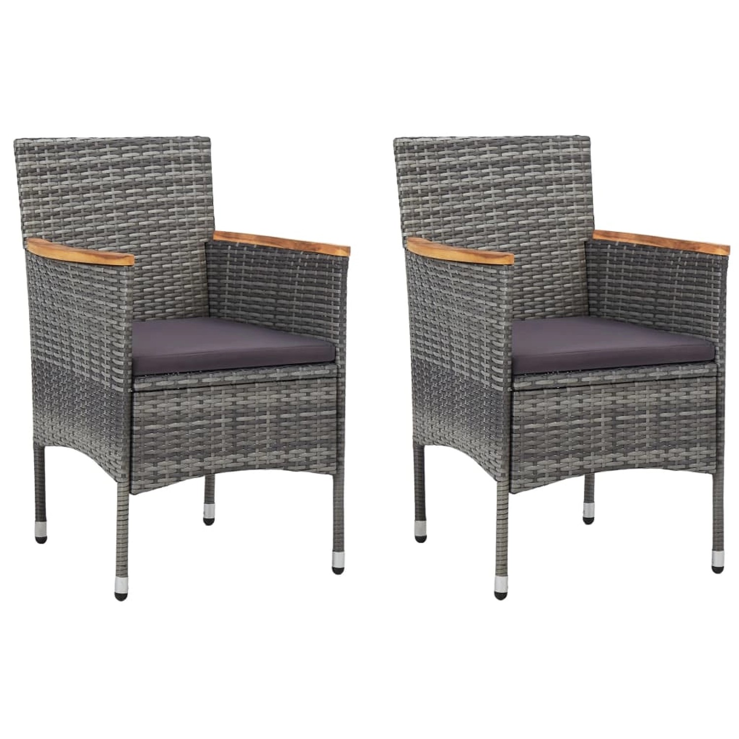 vidaXL Garten-Essstühle 2 Stk. 52 x 57 x 84 cm Poly Rattan Grau vidaXL Garten-Essstühle 2 Stk. 52 x 57 x 84 cm Poly Rattan Grau von VIDAXL