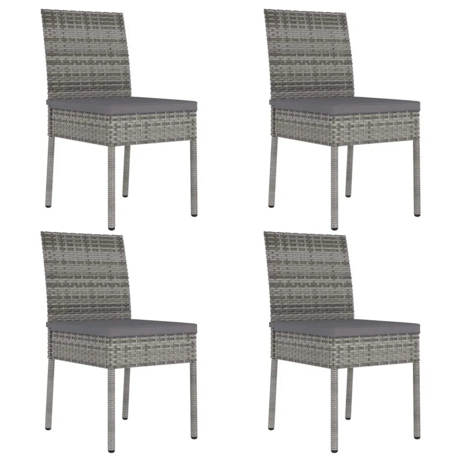 vidaXL Garten-Essstühle 4 Stk Poly Rattan Grau 315109 vidaXL Garten-Essstühle 4 Stk Poly Rattan Grau 315109 von VIDAXL