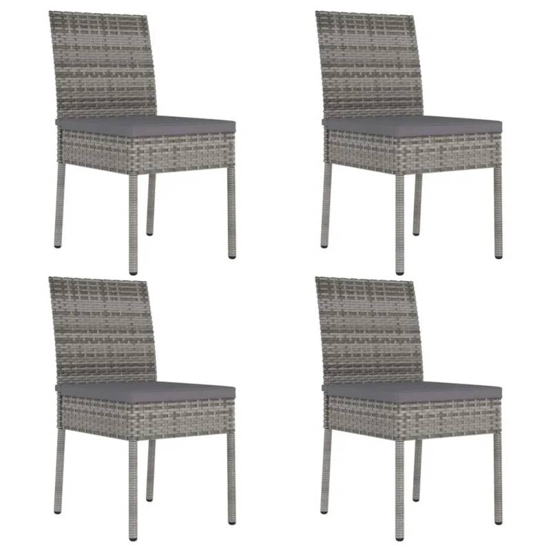 vidaXL Garten-Essstühle 4 Stk Poly Rattan Grau 315109 vidaXL Garten-Essstühle 4 Stk Poly Rattan Grau 315109 von VIDAXL