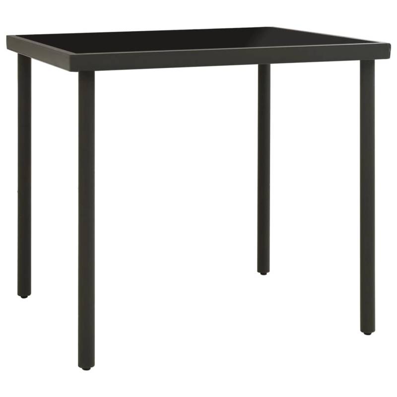 vidaXL Garten-Esstisch Anthrazit 80x80x72 cm Glas und Stahl 313092 von VIDAXL