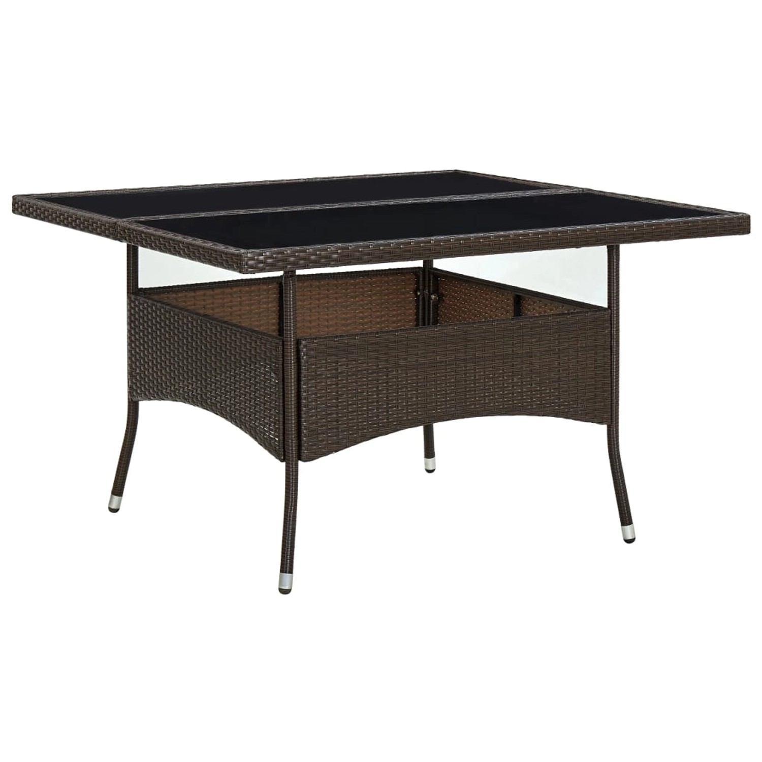vidaXL Garten-Esstisch Braun Poly Rattan und Glas 310556 vidaXL Garten-Esstisch Braun Poly Rattan und Glas 310556 von VIDAXL