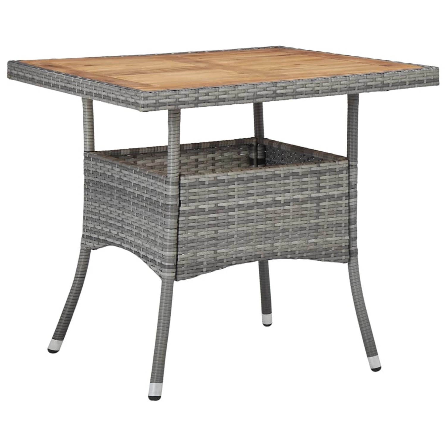 vidaXL Garten-Esstisch Grau Poly Rattan und Massivholz Akazie 46172 vidaXL Garten-Esstisch Grau Poly Rattan und Massivholz Akazie 46172 von VIDAXL