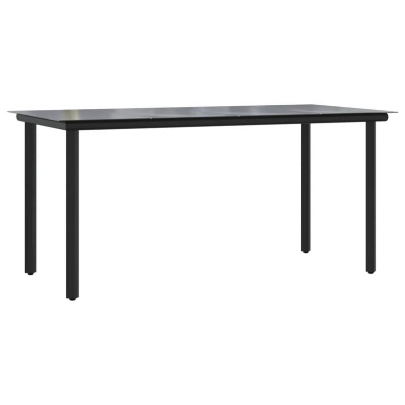 vidaXL Garten-Esstisch Schwarz 160x80x74 cm Stahl und Hartglas 319283 von VIDAXL