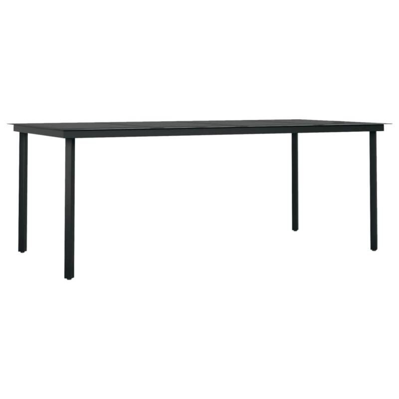 vidaXL Garten-Esstisch Schwarz 200x100x74 cm Stahl und Glas 3100107 von VIDAXL