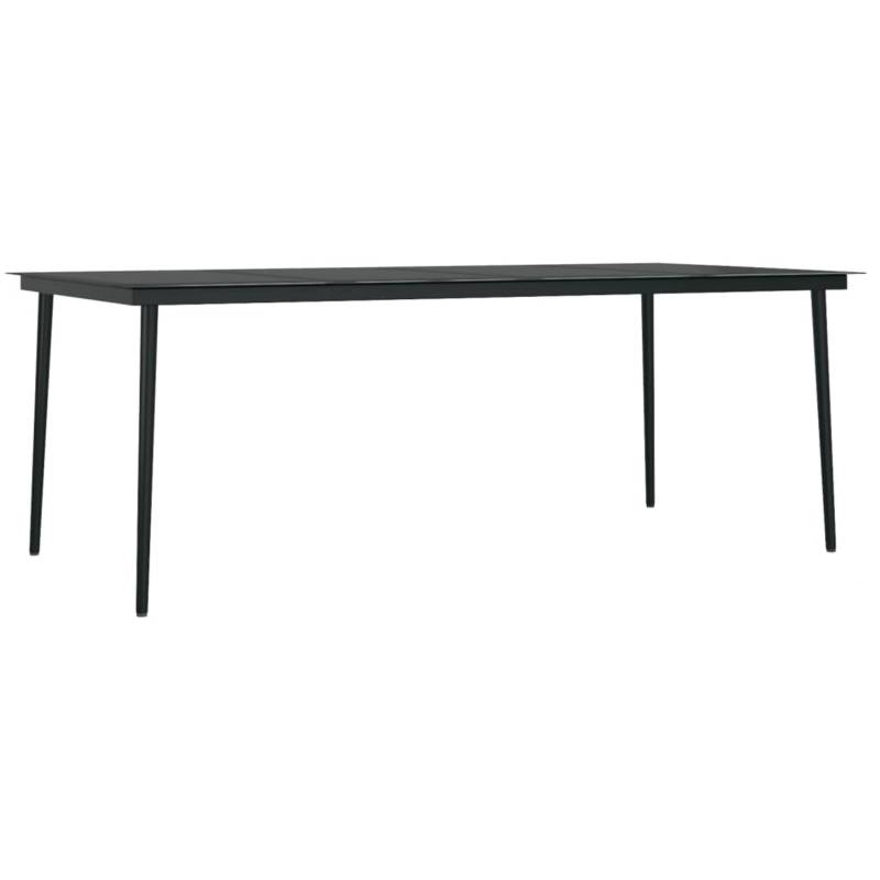 vidaXL Garten-Esstisch Schwarz 200x100x74 cm Stahl und Glas 3100108 von VIDAXL