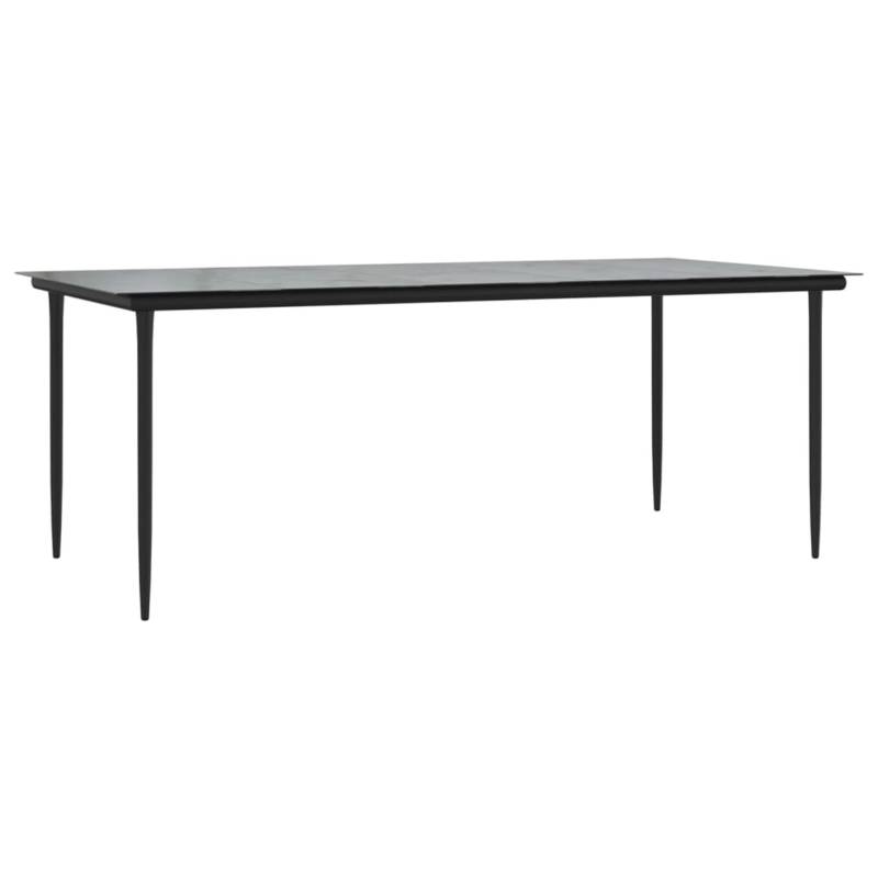 vidaXL Garten-Esstisch Schwarz 200x100x74 cm Stahl und Hartglas 319280 von VIDAXL