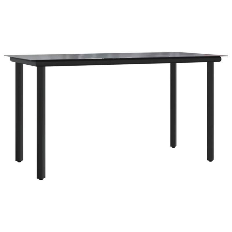 vidaXL Garten-Esstisch Schwarz 200x100x74 cm Stahl und Hartglas 319284 von VIDAXL