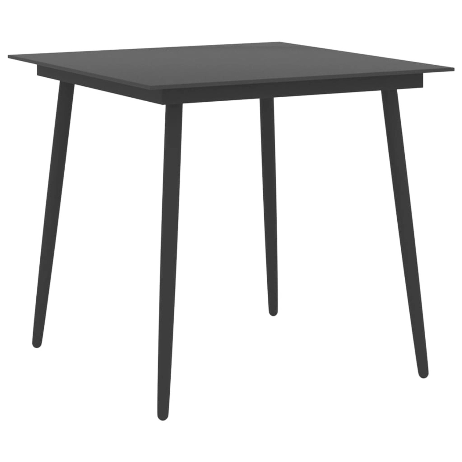 vidaXL Garten-Esstisch Schwarz 80x80x74 cm Stahl und Glas 313114 vidaXL Garten-Esstisch Schwarz 80x80x74 cm Stahl und Glas 313114 von VIDAXL