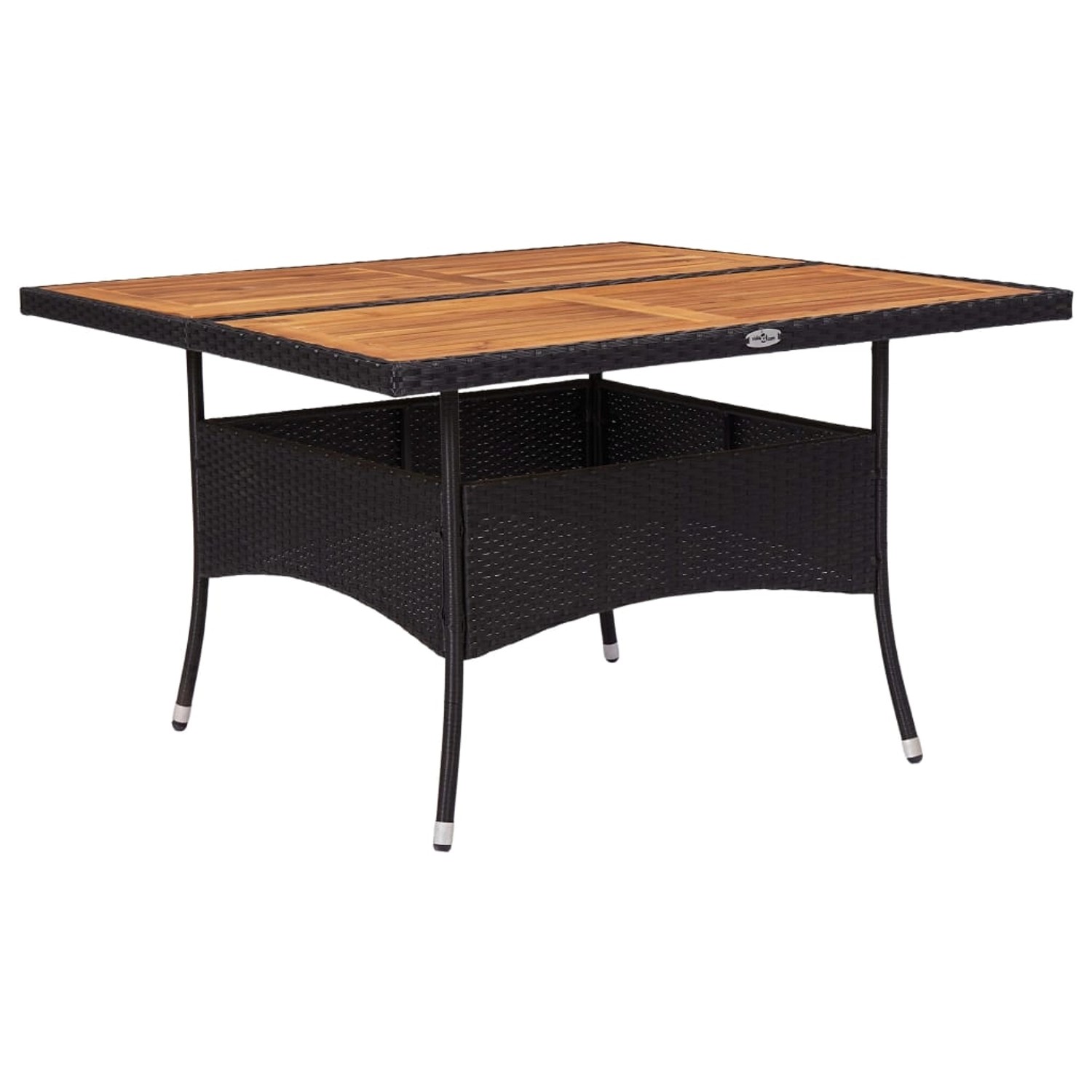 vidaXL Garten-Esstisch Schwarz Poly Rattan und Massivholz Akazie 46187 vidaXL Garten-Esstisch Schwarz Poly Rattan und Massivholz Akazie 46187 von VIDAXL