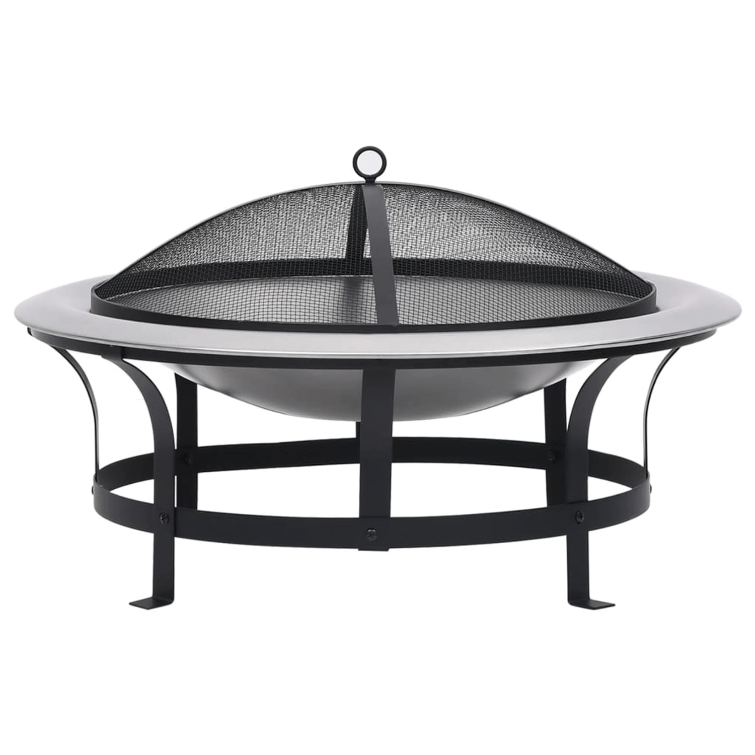 vidaXL Garten-Feuerschale mit Grill Edelstahl 76 cm von VIDAXL