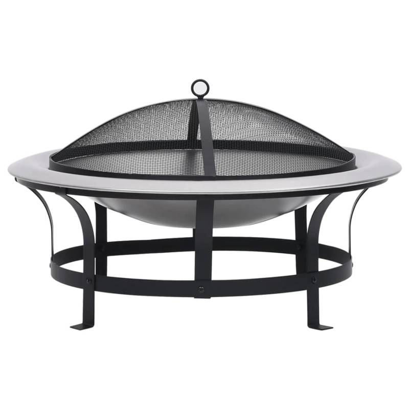 vidaXL Garten-Feuerschale mit Grill Edelstahl 76 cm von VIDAXL