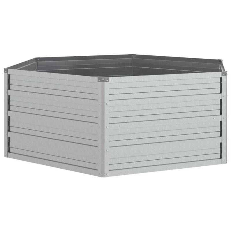 vidaXL Garten-Hochbeet 129x45 cm Stahl Silber 1085247 von VIDAXL
