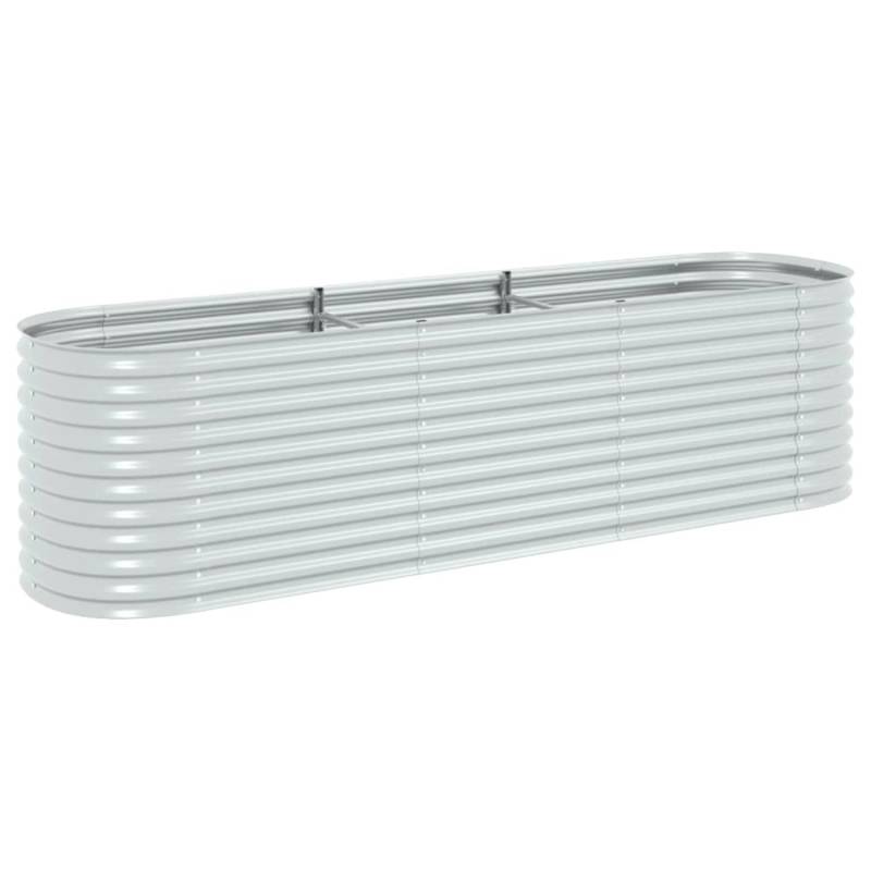 vidaXL Garten-Hochbeet 320x80x81 cm Stahl Silbern 660428 von VIDAXL