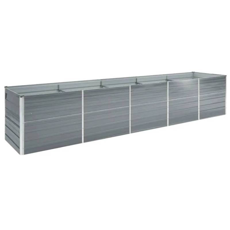 vidaXL Garten-Hochbeet Stahl 400x80x77 cm Grau 661674 von VIDAXL