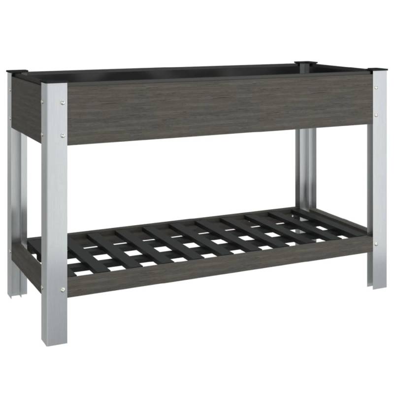 vidaXL Garten-Hochbeet mit Ablage Grau 120x50x75 cm WPC 1581337 von VIDAXL