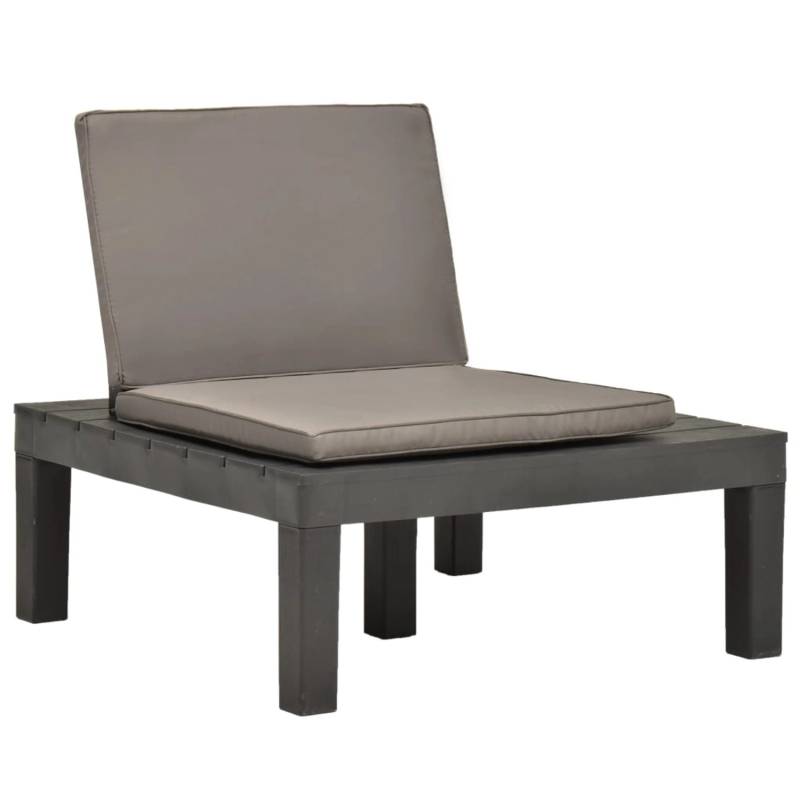 vidaXL Garten-Lounge-Stuhl mit Sitzpolster Kunststoff Anthrazit von VIDAXL