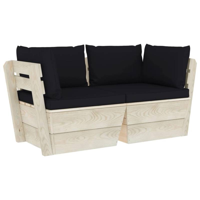 vidaXL Garten-Palettensofa 2-Sitzer mit Kissen Fichtenholz Modell 8 vidaXL Garten-Palettensofa 2-Sitzer mit Kissen Fichtenholz Modell 8 von VIDAXL
