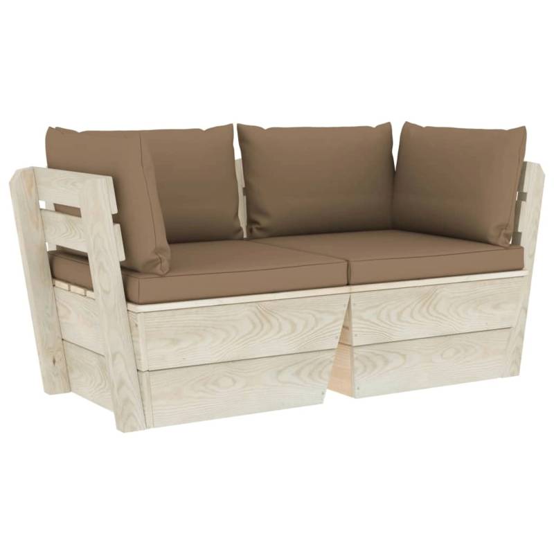 vidaXL Garten-Palettensofa 2-Sitzer mit Kissen Fichtenholz Modell 9 vidaXL Garten-Palettensofa 2-Sitzer mit Kissen Fichtenholz Modell 9 von VIDAXL