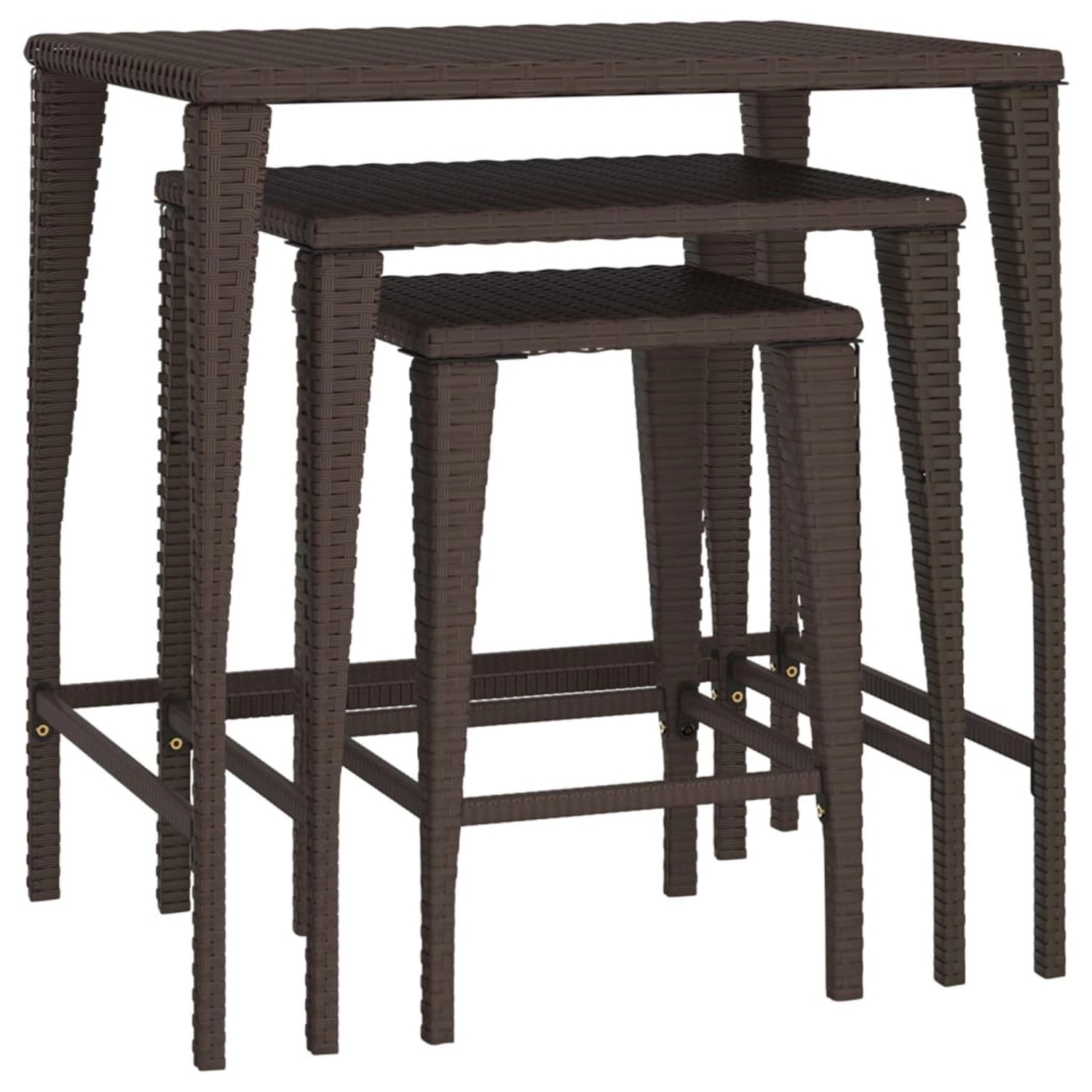 vidaXL Garten-Satztische 3 Stk Braun Poly Rattan 3324830 vidaXL Garten-Satztische 3 Stk Braun Poly Rattan 3324830 von VIDAXL