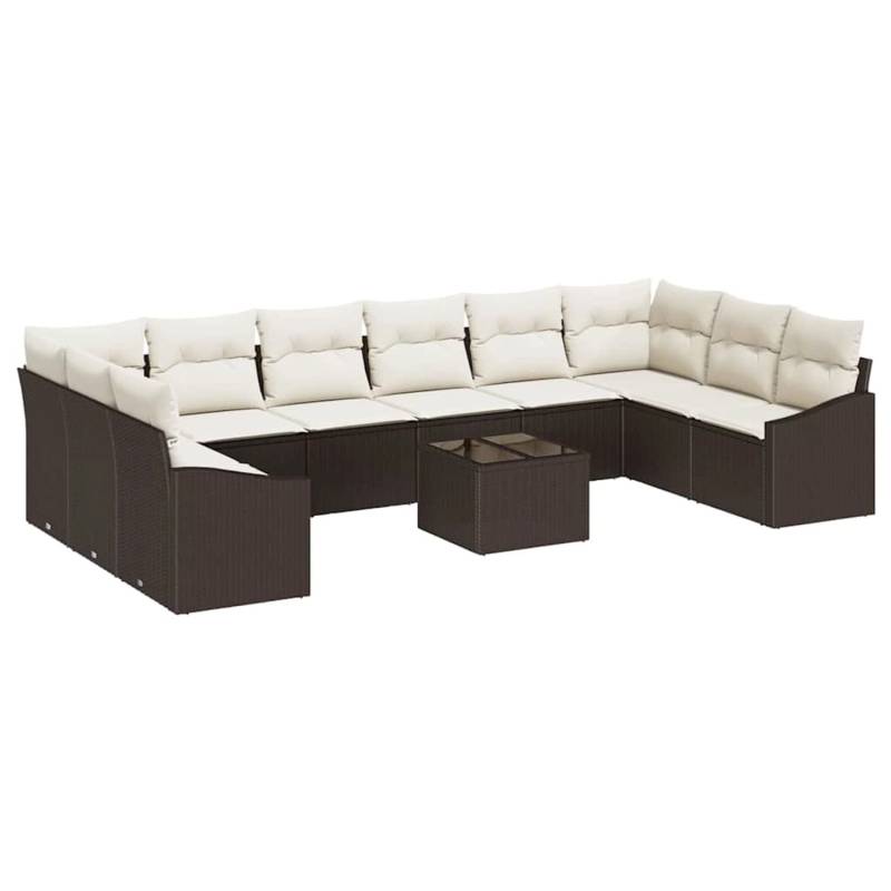 vidaXL Garten-Sofa-Set 11-Tlg Braun Poly Rattan 3346908 von VIDAXL