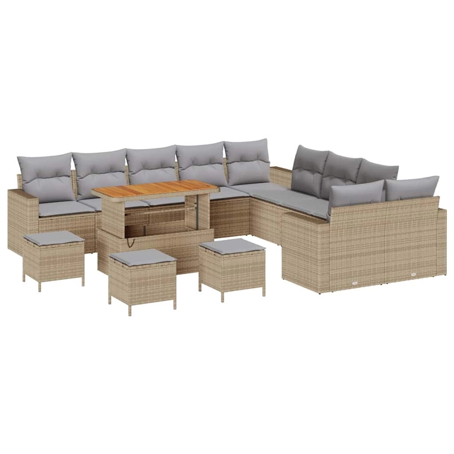 vidaXL Garten-Sofa-Set 14-Tlg Beige Poly Rattan 3361682 vidaXL Garten-Sofa-Set 14-Tlg Beige Poly Rattan 3361682 von VIDAXL