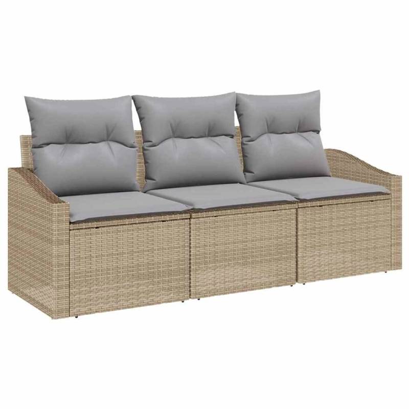 vidaXL Garten-Sofa-Set 3-Tlg Beige Poly Rattan 3346580 vidaXL Garten-Sofa-Set 3-Tlg Beige Poly Rattan 3346580 von VIDAXL