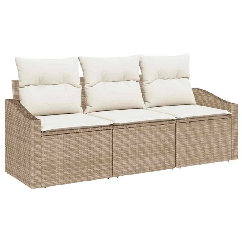 vidaXL Garten-Sofa-Set 3-Tlg Beige Poly Rattan 3346581 vidaXL Garten-Sofa-Set 3-Tlg Beige Poly Rattan 3346581 von VIDAXL