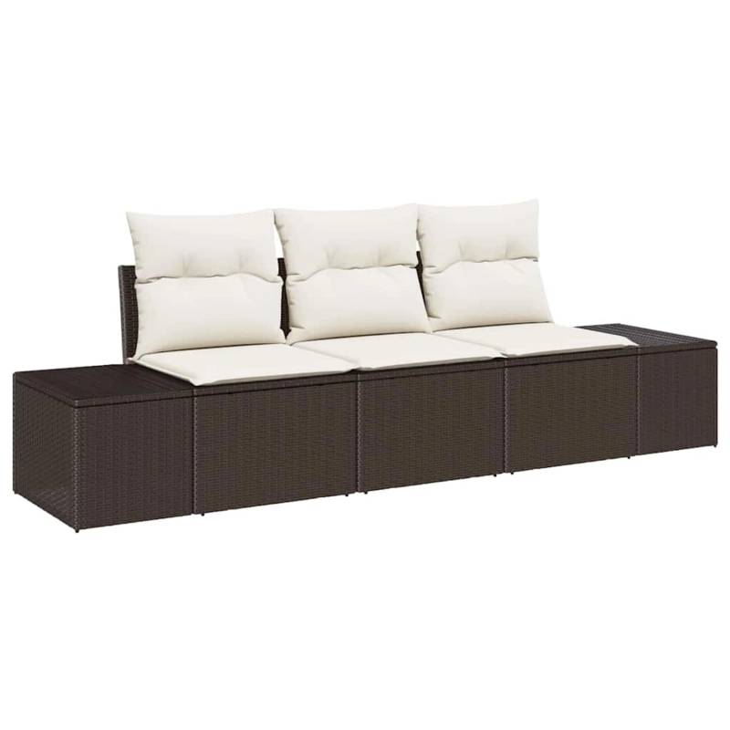 vidaXL Garten-Sofa-Set 3-Tlg Braun Poly Rattan 3346918 von VIDAXL