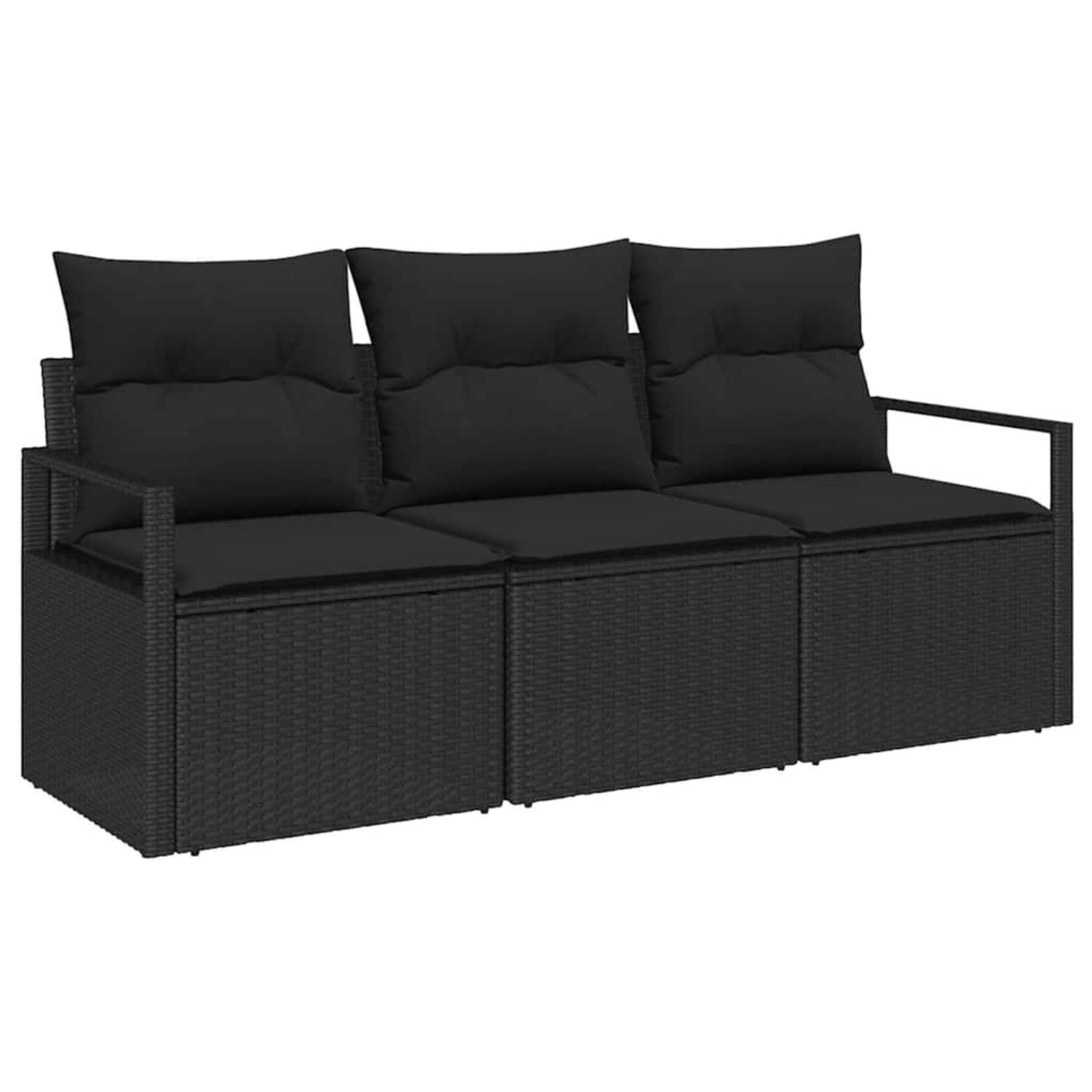 vidaXL Garten-Sofa-Set 3-Tlg Schwarz Poly Rattan 3346243 vidaXL Garten-Sofa-Set 3-Tlg Schwarz Poly Rattan 3346243 von VIDAXL