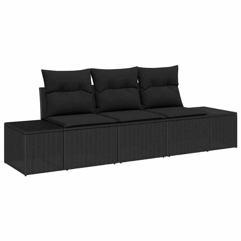 vidaXL Garten-Sofa-Set 3-Tlg Schwarz Poly Rattan 3346923 vidaXL Garten-Sofa-Set 3-Tlg Schwarz Poly Rattan 3346923 von VIDAXL