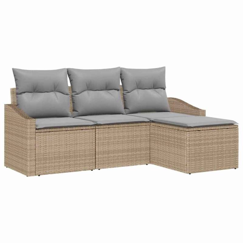 vidaXL Garten-Sofa-Set 4-Tlg Beige Poly Rattan 3346670 vidaXL Garten-Sofa-Set 4-Tlg Beige Poly Rattan 3346670 von VIDAXL