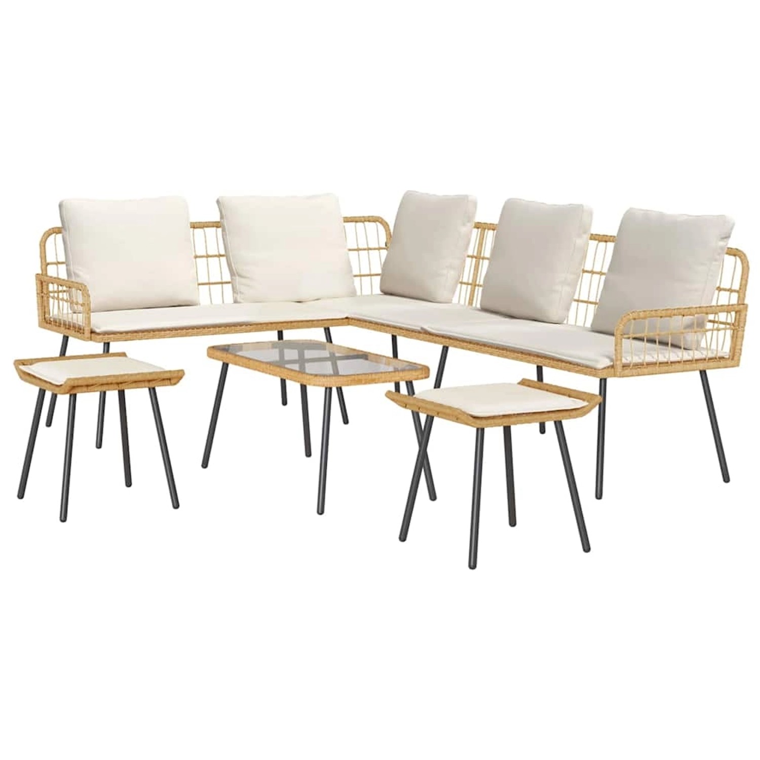vidaXL Garten-Sofa-Set 4-Tlg Natur Poly Rattan 3328651 vidaXL Garten-Sofa-Set 4-Tlg Natur Poly Rattan 3328651 von VIDAXL